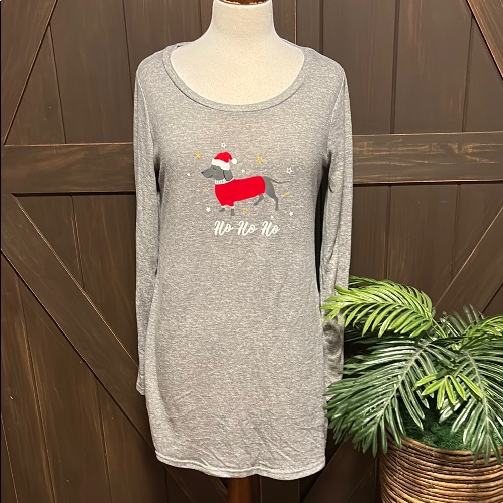 Gray Christmas Dog Pajama Top
